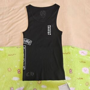 Chrome Hearts Black Tank with White Logo